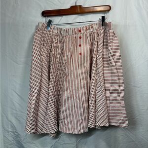 Striped Red and White Women's Skirt